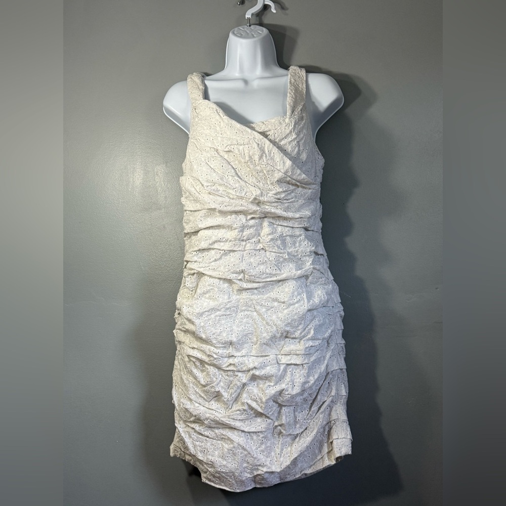 EXPRESS Ivory ruched mini dress 🤍✨